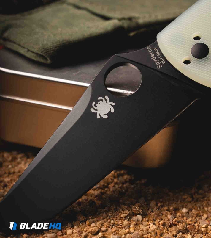 Spyderco Tenacious Liner Lock Knife Natural G-10 Tanto (3.5" Black) C122GPTBK